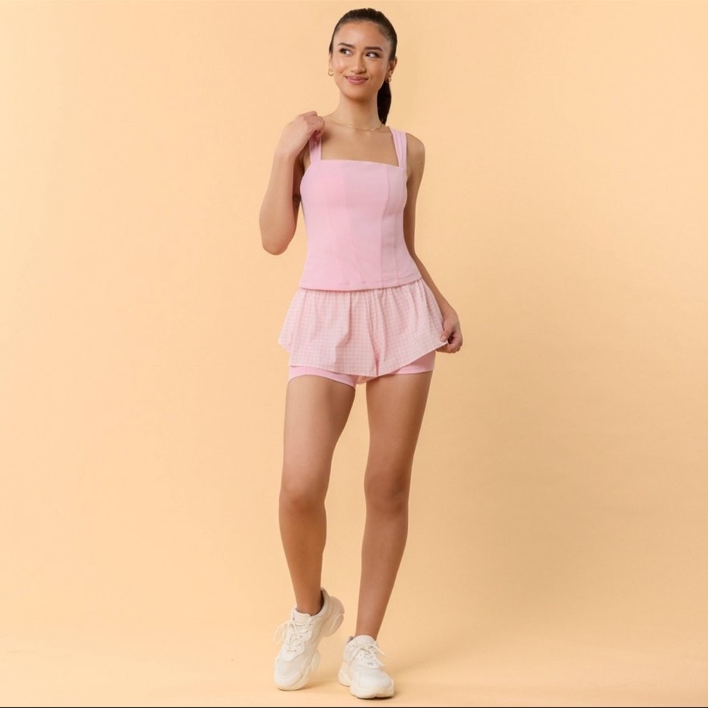 Blogilates Women's Tiny Bows Corset Tank Top - Pink M - Picture 3 of 14